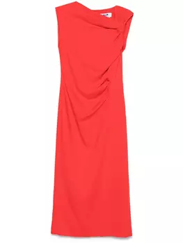 MSGM платье миди асимметричного кроя, красный
