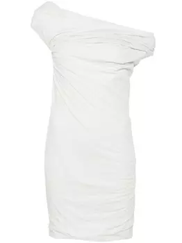 MSGM платье мини на одно плечо, серый