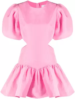 MSGM платье мини с объемными рукавами, розовый