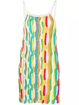 MSGM платье мини с U-образным вырезом, нейтральный цвет