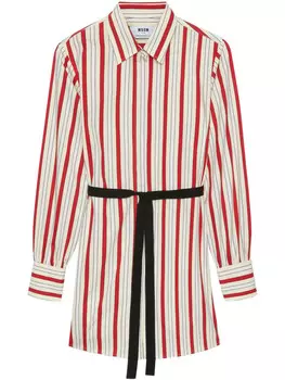 MSGM платье мини в полоску, нейтральный