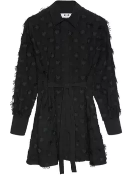 MSGM платье-рубашка с завязками, черный
