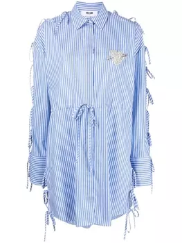 MSGM платье-рубашка в полоску, синий