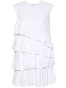 MSGM платье с оборками, белый