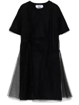 MSGM платье с сетчатыми вставками, черный