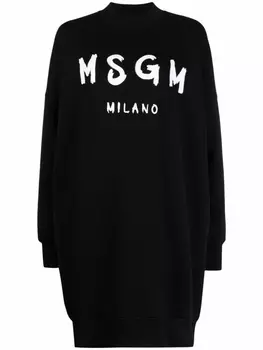 MSGM платье-толстовка с логотипом, черный