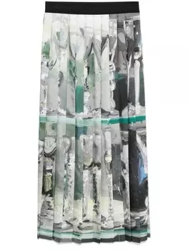 MSGM плиссированная макси-юбка, серый