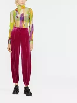 MSGM полупрозрачный топ с абстрактным принтом, зеленый