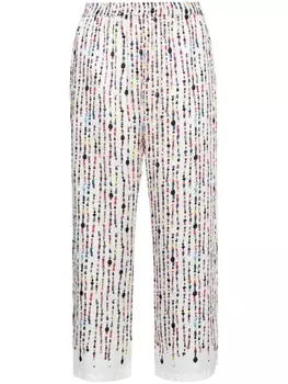 MSGM прямые брюки с принтом, белый