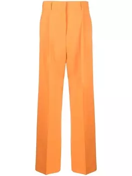 MSGM прямые брюки с завышенной талией, оранжевый