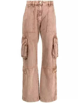 MSGM прямые джинсы с карманами карго, коричневый