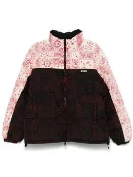 MSGM пуховик с принтом, черный