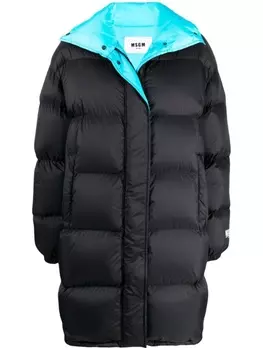 MSGM пуховик в стиле колор-блок, черный