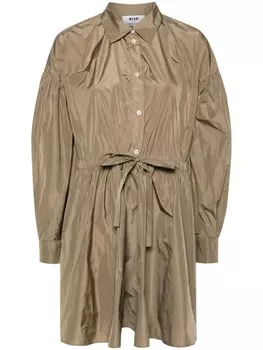 MSGM расклешенное платье мини, коричневый