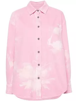 MSGM рубашка из вареного денима, розовый