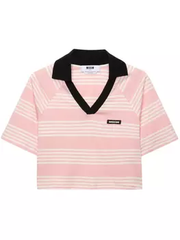 MSGM рубашка поло в полоску, розовый