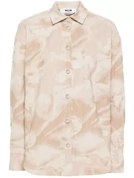 MSGM рубашка с абстрактным принтом, нейтральный цвет