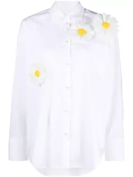 MSGM рубашка с аппликацией, белый