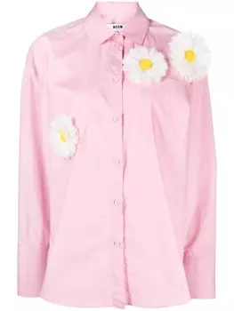 MSGM рубашка с аппликацией, розовый