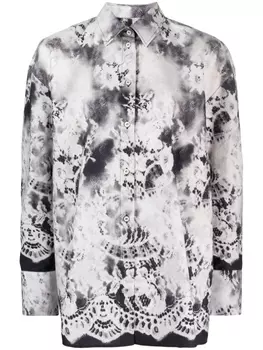 MSGM рубашка с цветочным принтом, черный