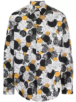 MSGM рубашка с длинными рукавами и графичным принтом, черный