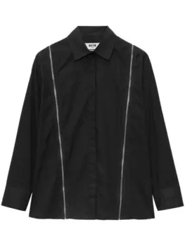 MSGM рубашка с длинными рукавами и молнией, черный