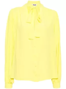 MSGM рубашка с длинными рукавами и завязками, желтый