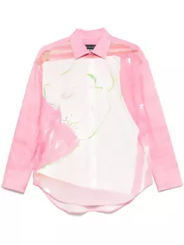 MSGM рубашка с принтом из коллаборации с Luke Edward Hall, розовый