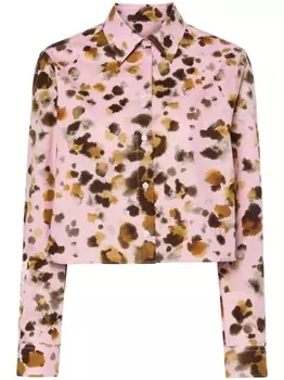 MSGM рубашка с принтом тай-дай, розовый