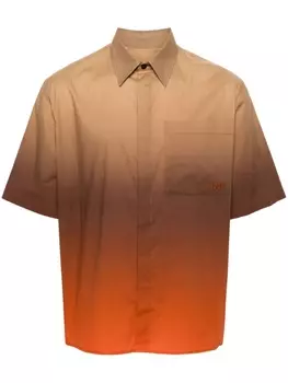 MSGM рубашка с вышитым логотипом, нейтральный цвет