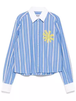 MSGM рубашка с вышитым логотипом, синий