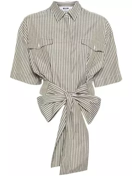 MSGM рубашка с вышитым логотипом, зеленый