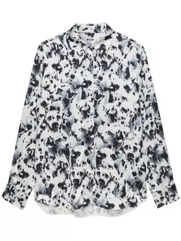MSGM рубашка с заостренным воротником и абстрактным принтом, белый