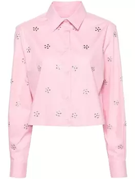 MSGM рубашка со стразами, розовый