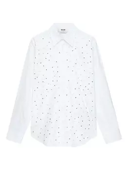 MSGM рубашка, украшенная заклепками, белый