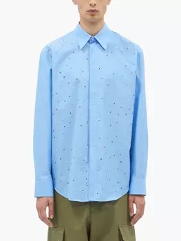 MSGM рубашка, украшенная заклепками, синий