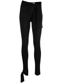 MSGM semi-sheer tied-waist leggings, черный