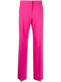 MSGM шерстяные брюки широкого кроя с завышенной талией, розовый