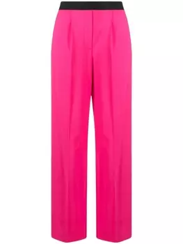 MSGM широкие брюки с логотипом, розовый