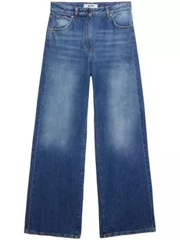 MSGM широкие джинсы с логотипом, синий