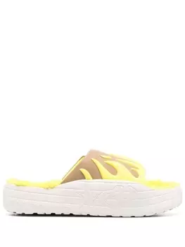 MSGM шлепанцы с флисовой подкладкой на платформе, желтый