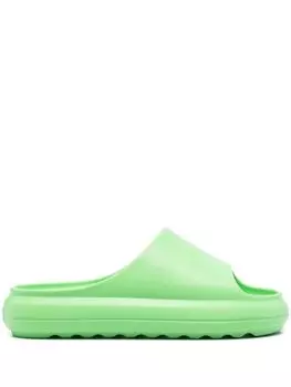 MSGM шлепанцы с тисненым логотипом, зеленый