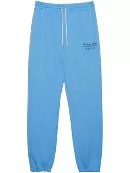 MSGM спортивные брюки из органического хлопка с логотипом, синий