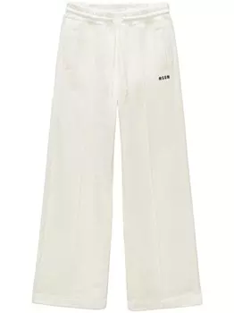 MSGM спортивные брюки с логотипом, белый