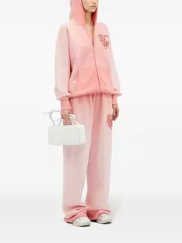 MSGM спортивные брюки с надписью, красный