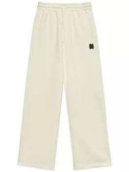 MSGM спортивные брюки с вышитым логотипом, белый