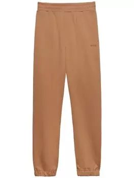 MSGM спортивные брюки с вышитым логотипом, коричневый