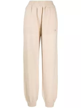 MSGM спортивные брюки с вышитым логотипом, нейтральный цвет