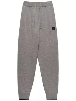 MSGM спортивные брюки с вышитым логотипом, серый