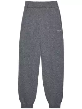 MSGM спортивные брюки с вышитым логотипом, серый